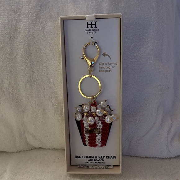handi hippie Accessories - Red and Gold Beaded Key Holder